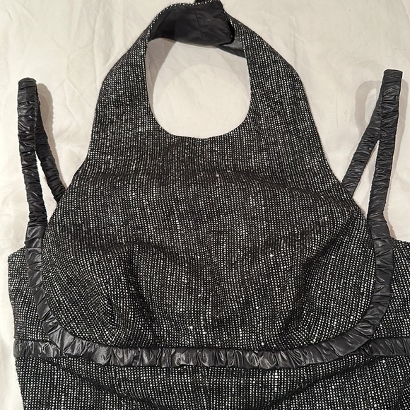 Versace black and white cocktail wool halter dress. Size 42. - Picture 3 of 4